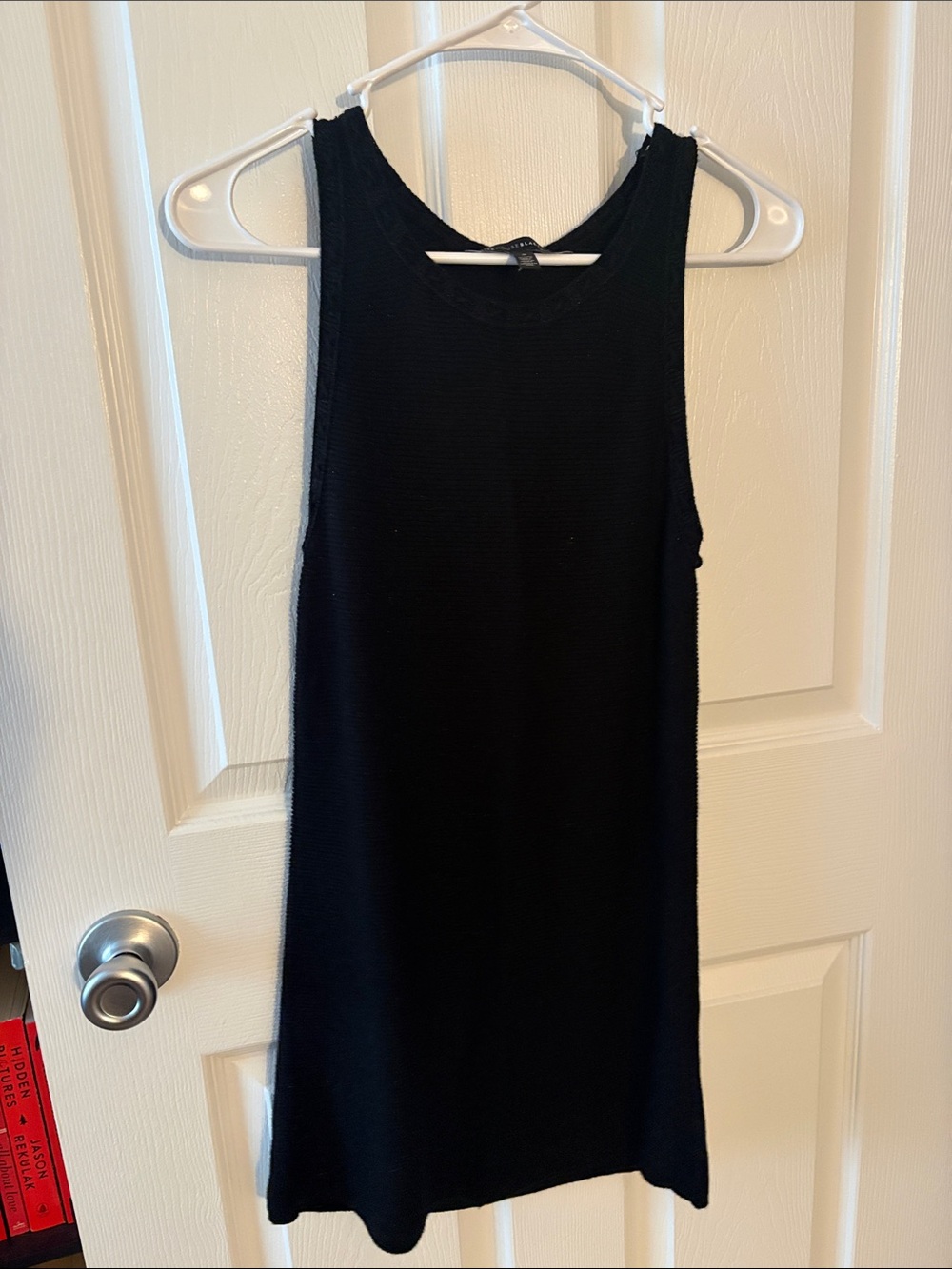 White House Black Market Black Sleeveless Semi-Sparkly ✨Knit Shift Dress